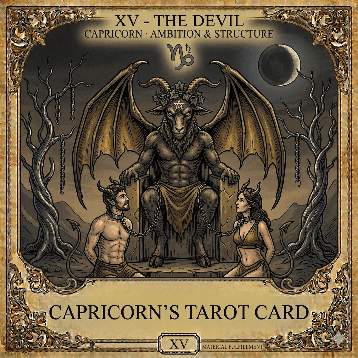 Capricorn zodiac symbol for ambition, discipline, and long-term focus