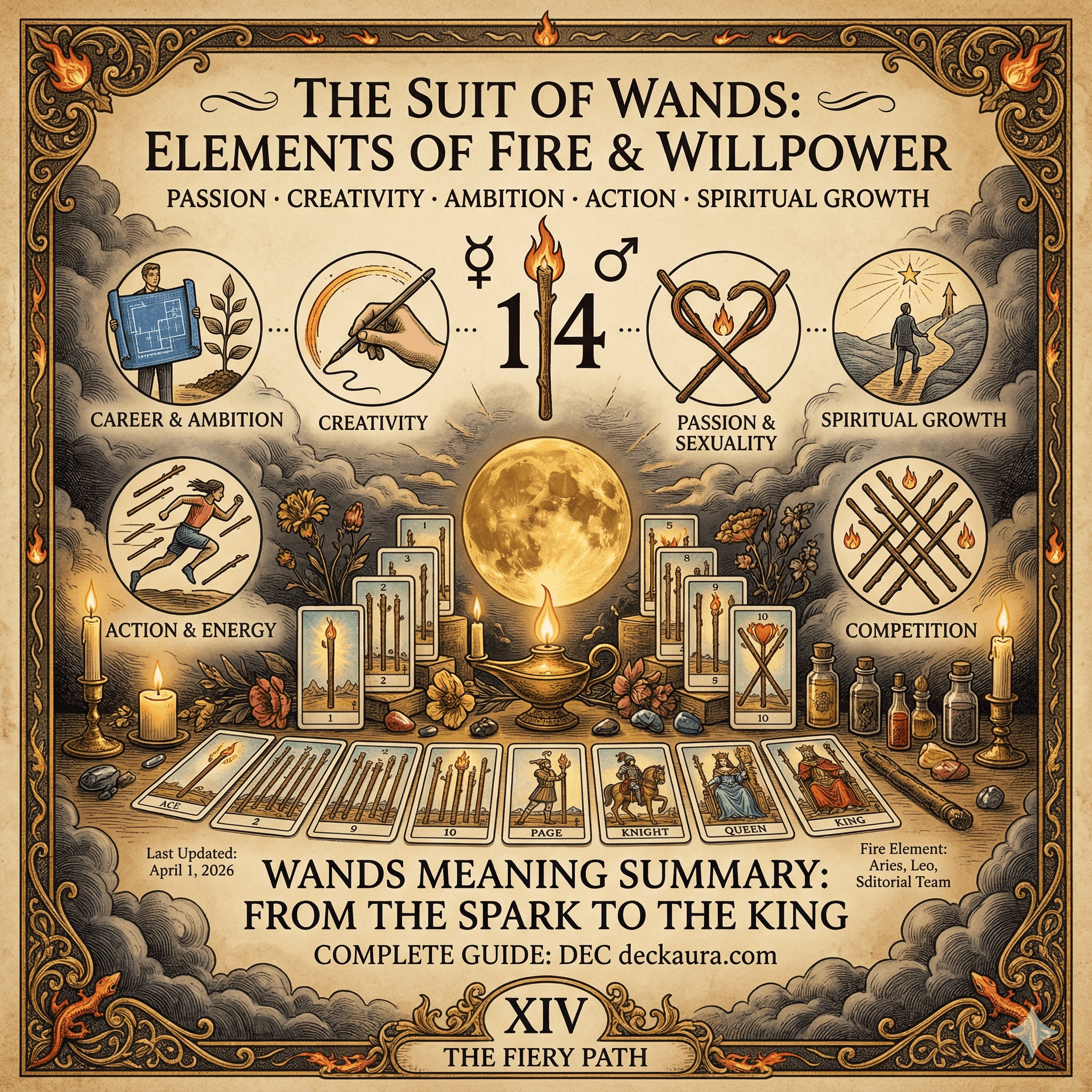 What Do Wands Represent in Tarot? Element & Meaning · Deckaura