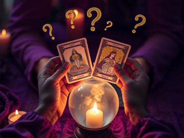 Mystical hands holding tarot cards representing the question of whether tarot is real