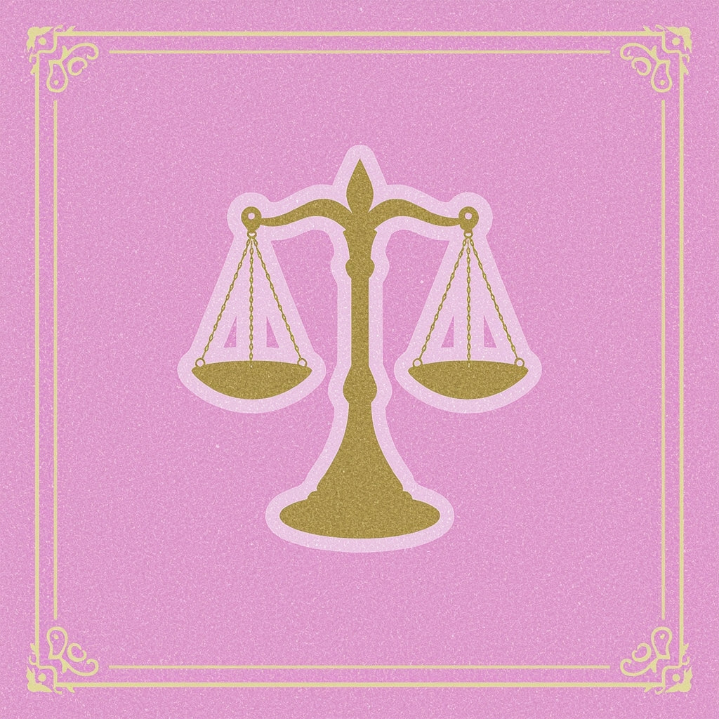 Decorative scales representing Libra, one of the zodiac signs.