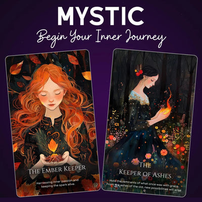 Mystic Keepers Tarot Deck - 78 Illustrated Fantasy Cards | Radiant Art for Beginners & Divination
