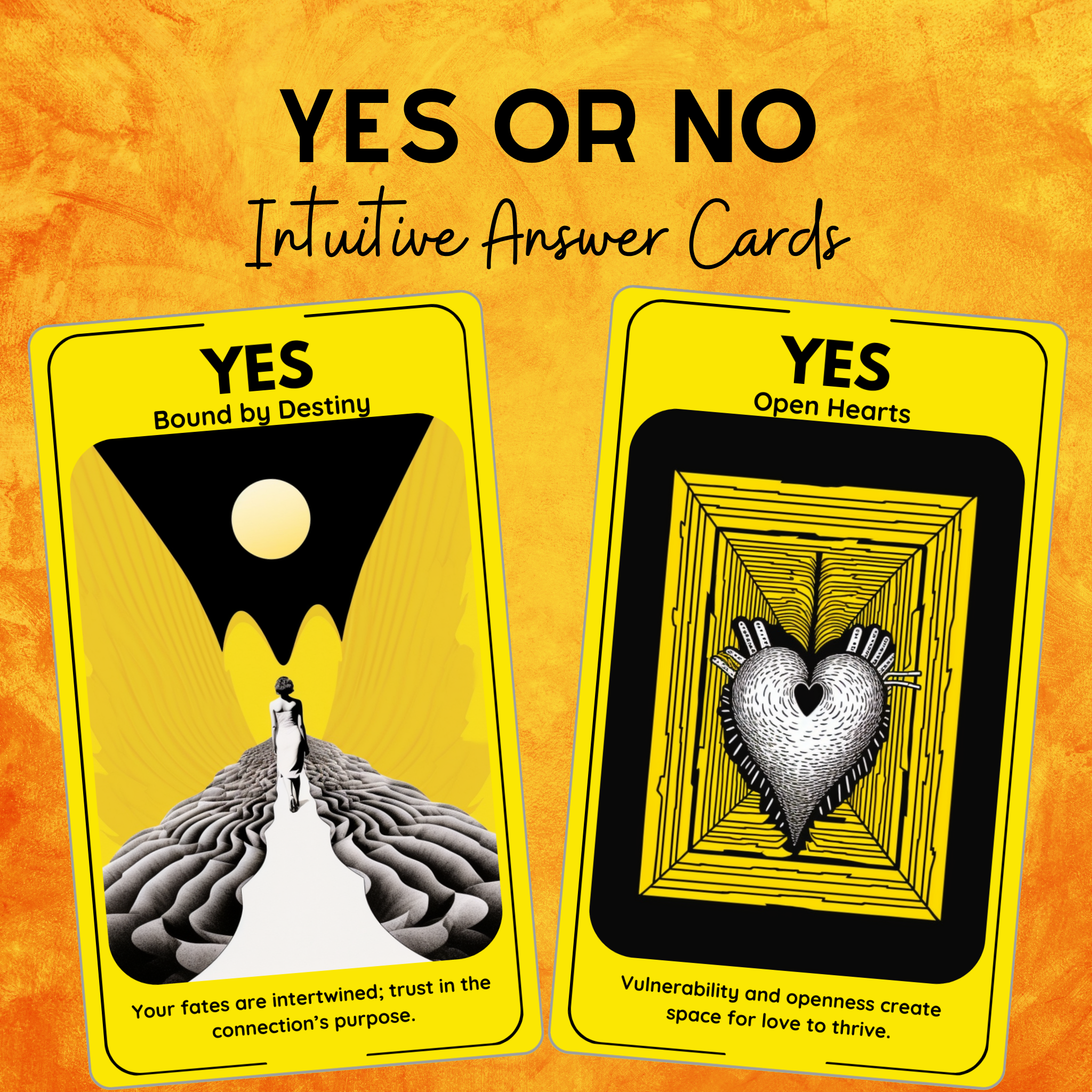 Yes or No Oracle Deck - 78 Intuitive Answer Cards | Love Guidance & Spiritual Divination
