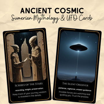 Ancient Cosmic Oracle Deck - 54 Sumerian Mythology & UFO Cards