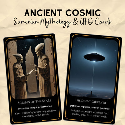 Ancient Cosmic Oracle Deck - 54 Sumerian Mythology & UFO Cards