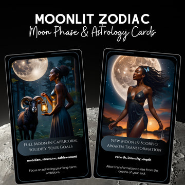 Moonlit Zodiac Oracle - 78 Moon Phase & Astrology Cards