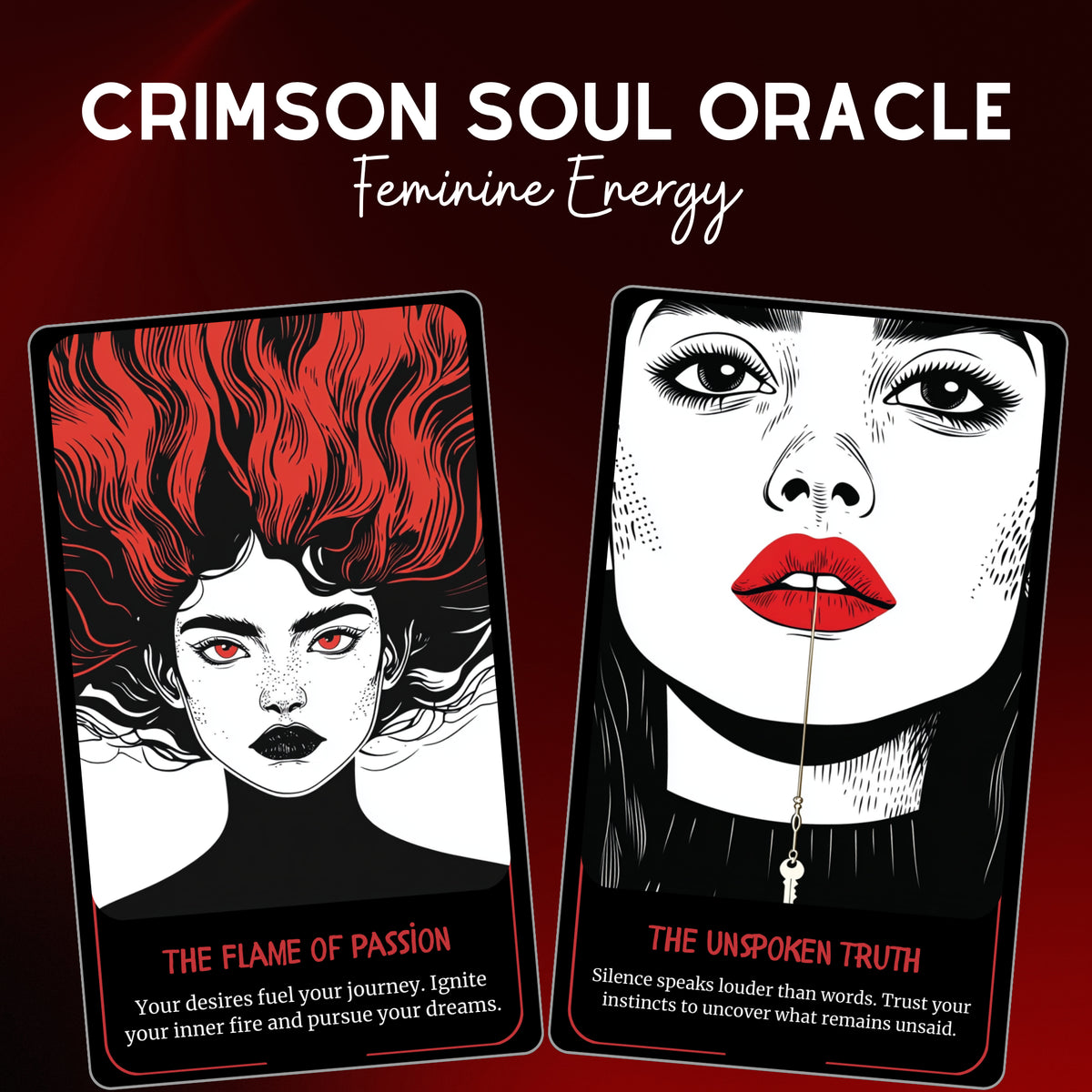 Crimson Soul Oracle - 78 Twin Flame & Karmic Cards