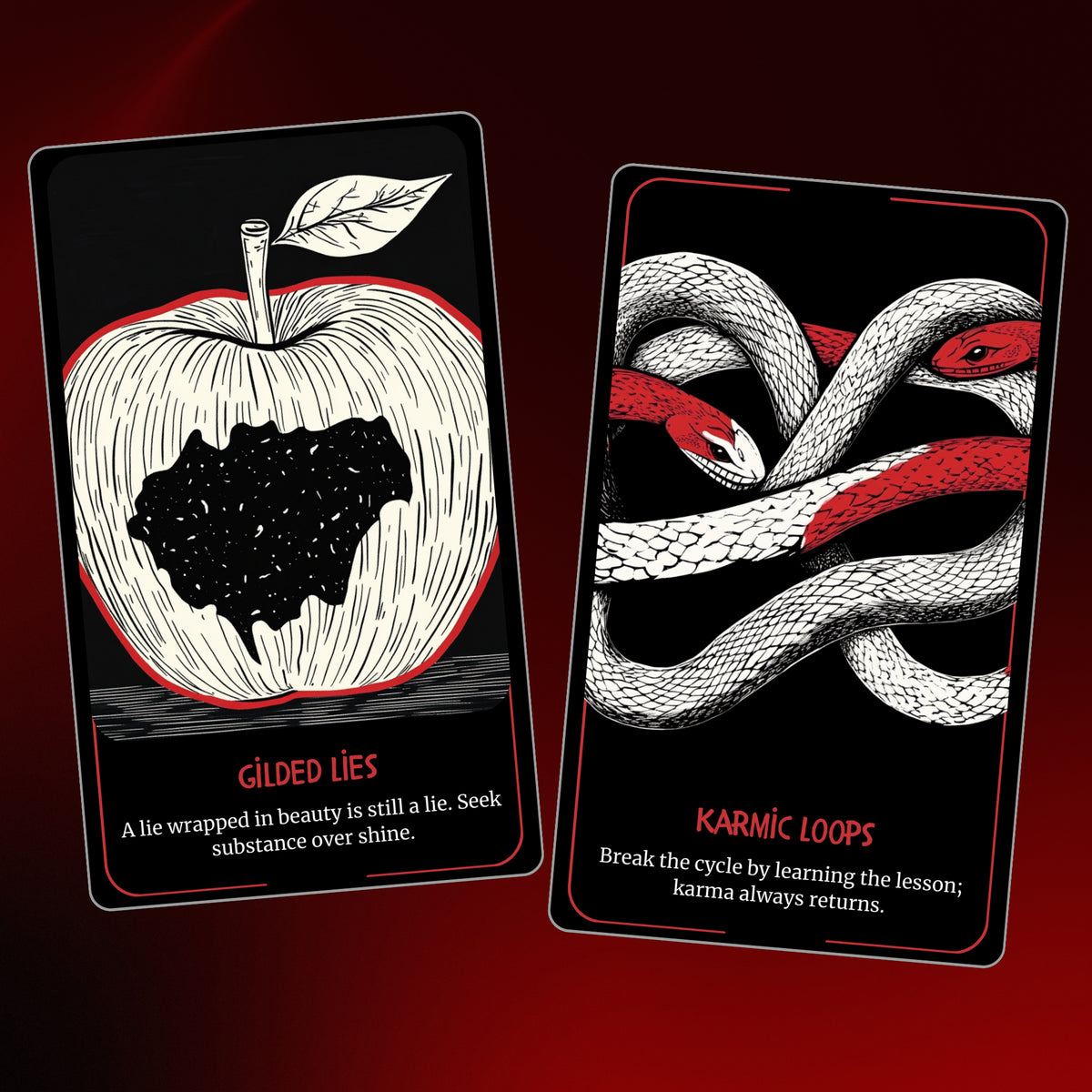 Crimson Soul Oracle - 78 Twin Flame & Karmic Cards