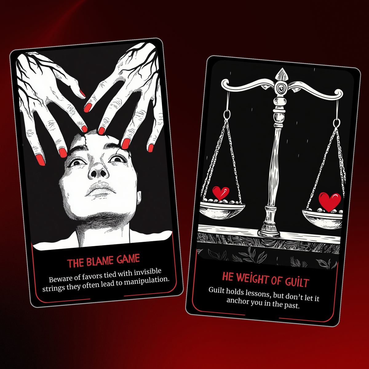 Crimson Soul Oracle - 78 Twin Flame & Karmic Cards