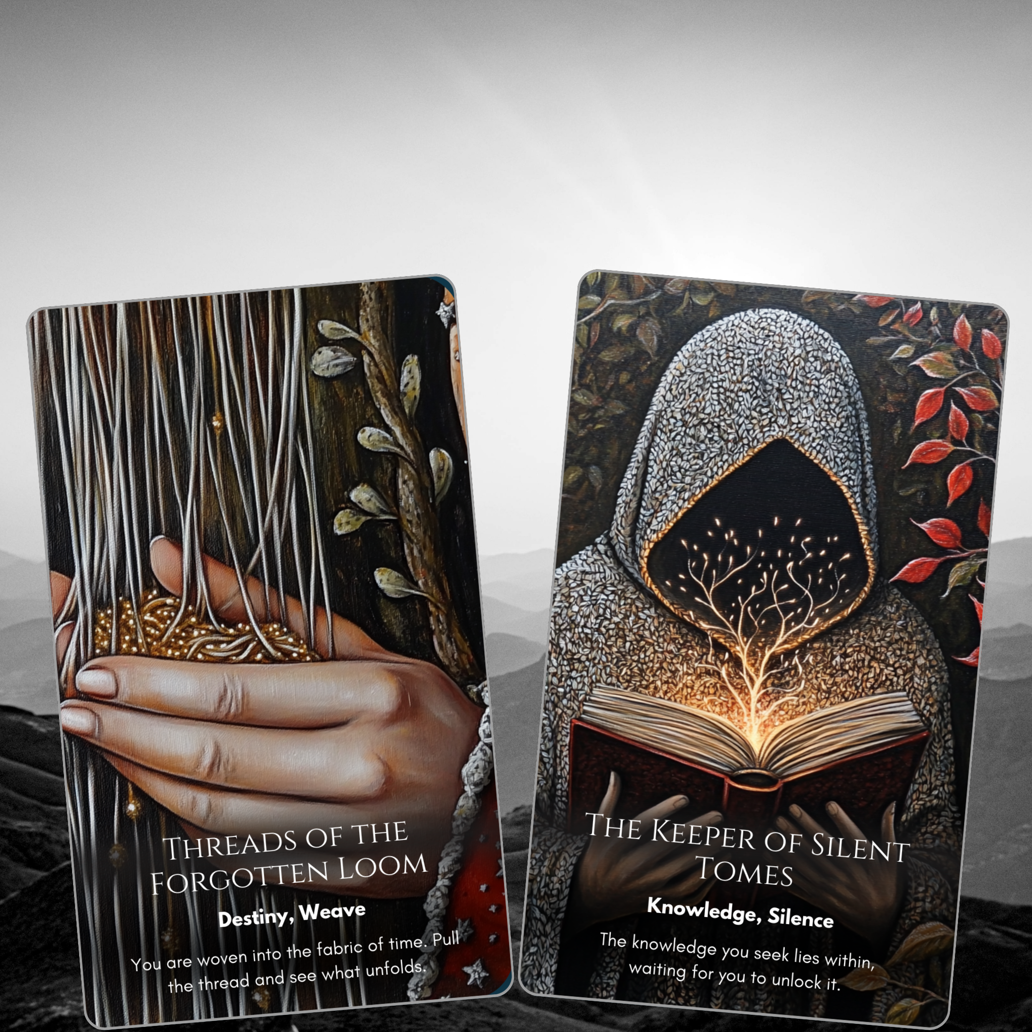 Echoes of the Veil Oracle - 78 Dark Folk Art Divination Cards | Ancestral Wisdom & Shadow Work Deck
