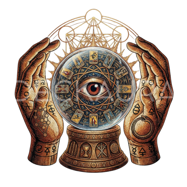 Crystal Ball Embroidery Design SVG - Tarot Occult Digital Download
