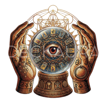 Crystal Ball Embroidery Design SVG - Tarot Occult Digital Download