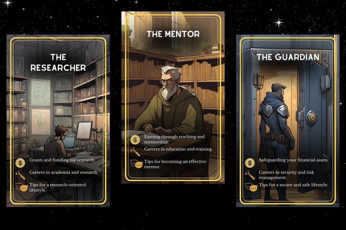 Career Oracle Cards - Researcher Mentor Guardian