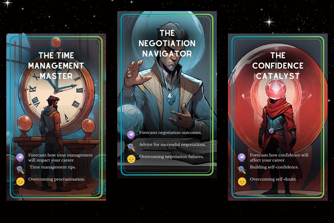 Career Oracle Cards - Time Management Negotiation Confidence