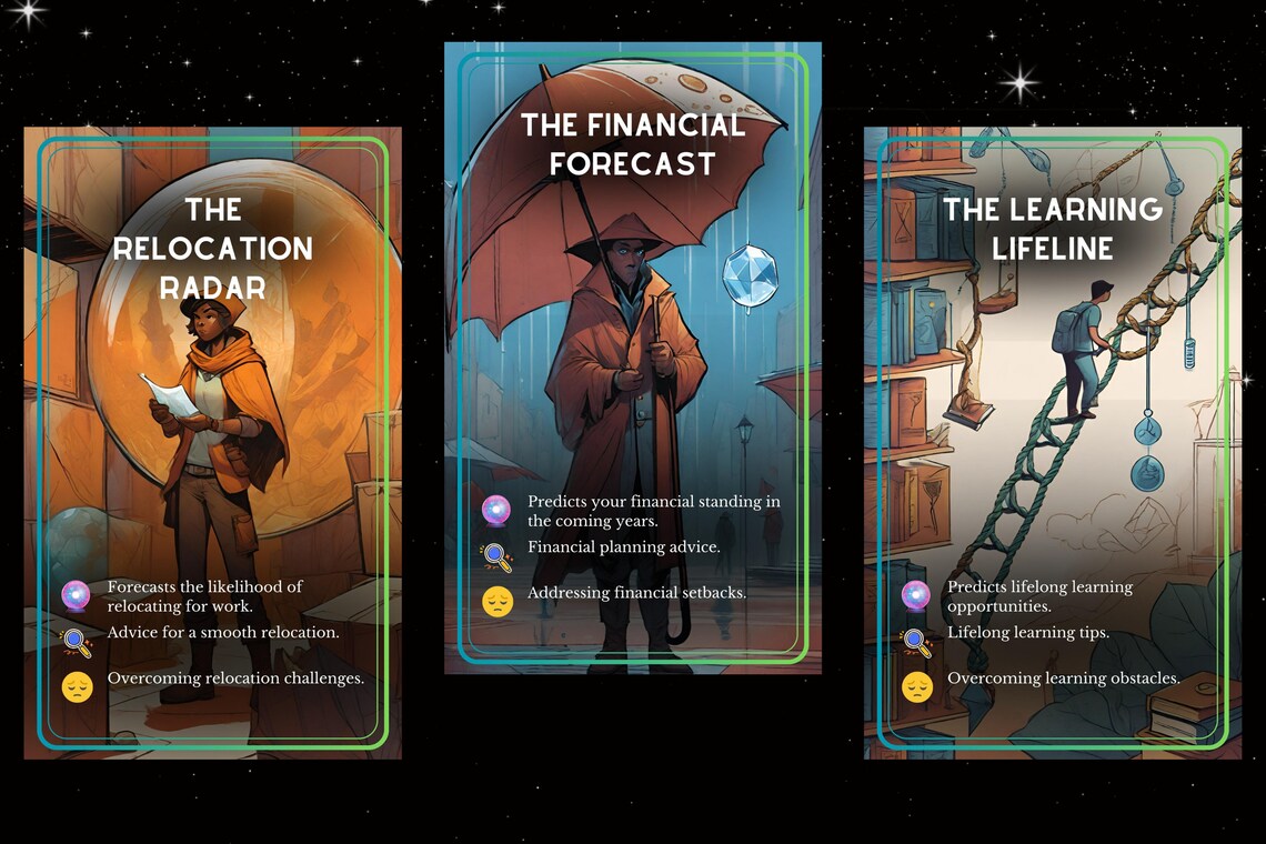 Career Oracle Cards - Relocation Financial Forecast Learning