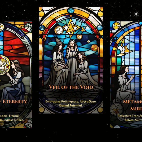 Celestial Witch Oracle Deck - 100 Stained Glass Moon Cards | Shadow Work & Lunar Divination