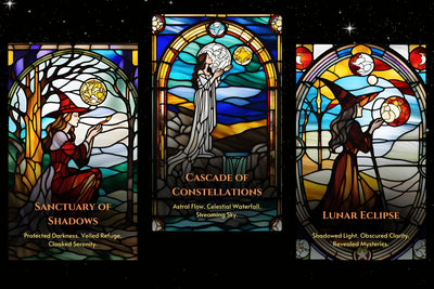 Celestial Witch Oracle Cards - Sanctuary of Shadows Cascade of Constellations Lunar Eclipse