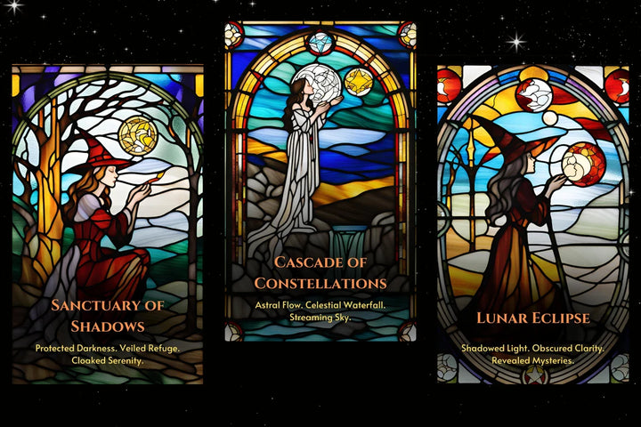 Celestial Witch Oracle Cards - Sanctuary of Shadows Cascade of Constellations Lunar Eclipse