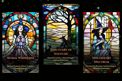 Celestial Witch Oracle Cards - Astral Wanderer Sanctuary of Solitude Spellbound Spectrum