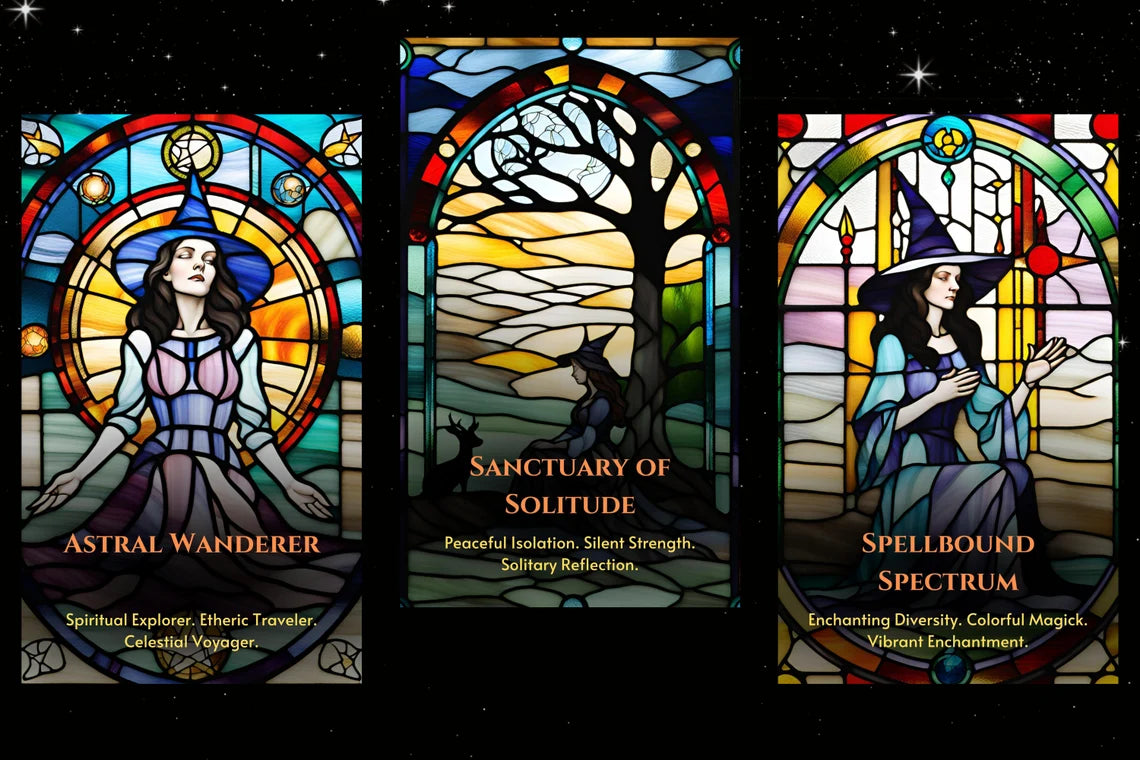 Celestial Witch Oracle Cards - Astral Wanderer Sanctuary of Solitude Spellbound Spectrum