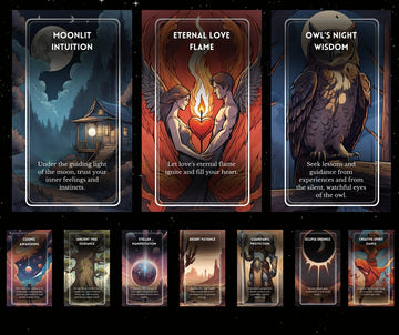 Cosmic Soul Reflections Oracle - Moonlit Intuition Eternal Love Flame Owls Night Wisdom Cards Overview