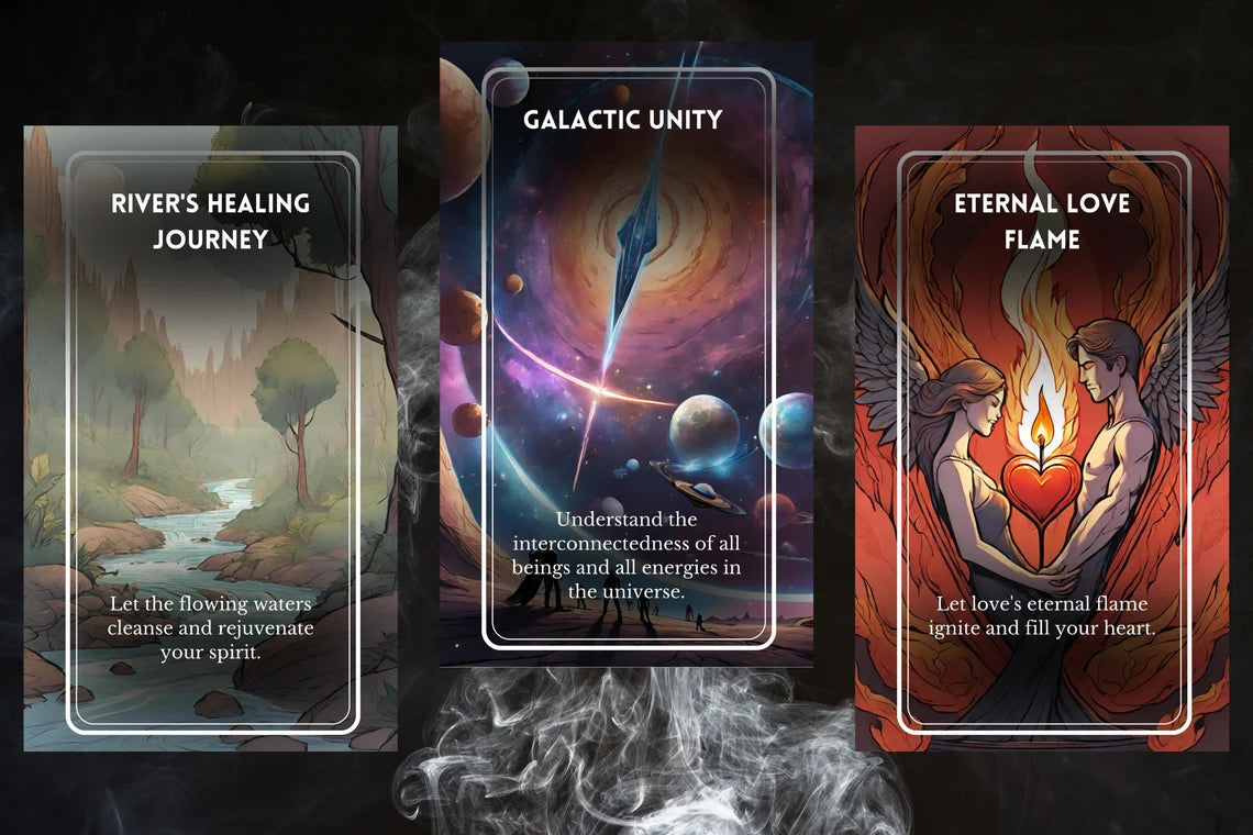 Cosmic Soul Oracle Cards - Rivers Healing Journey Galactic Unity Eternal Love Flame