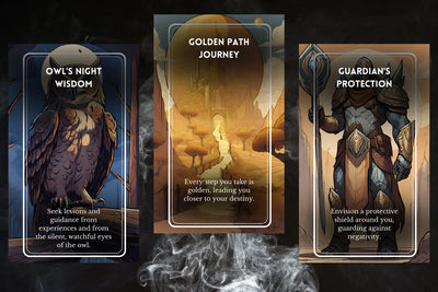 Cosmic Soul Oracle Cards - Owls Night Wisdom Golden Path Journey Guardians Protection