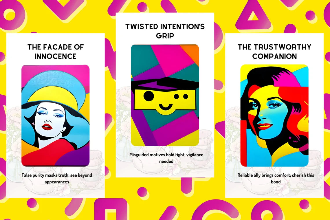Pop Art Oracle Cards - Facade Innocence Twisted Intention Trustworthy