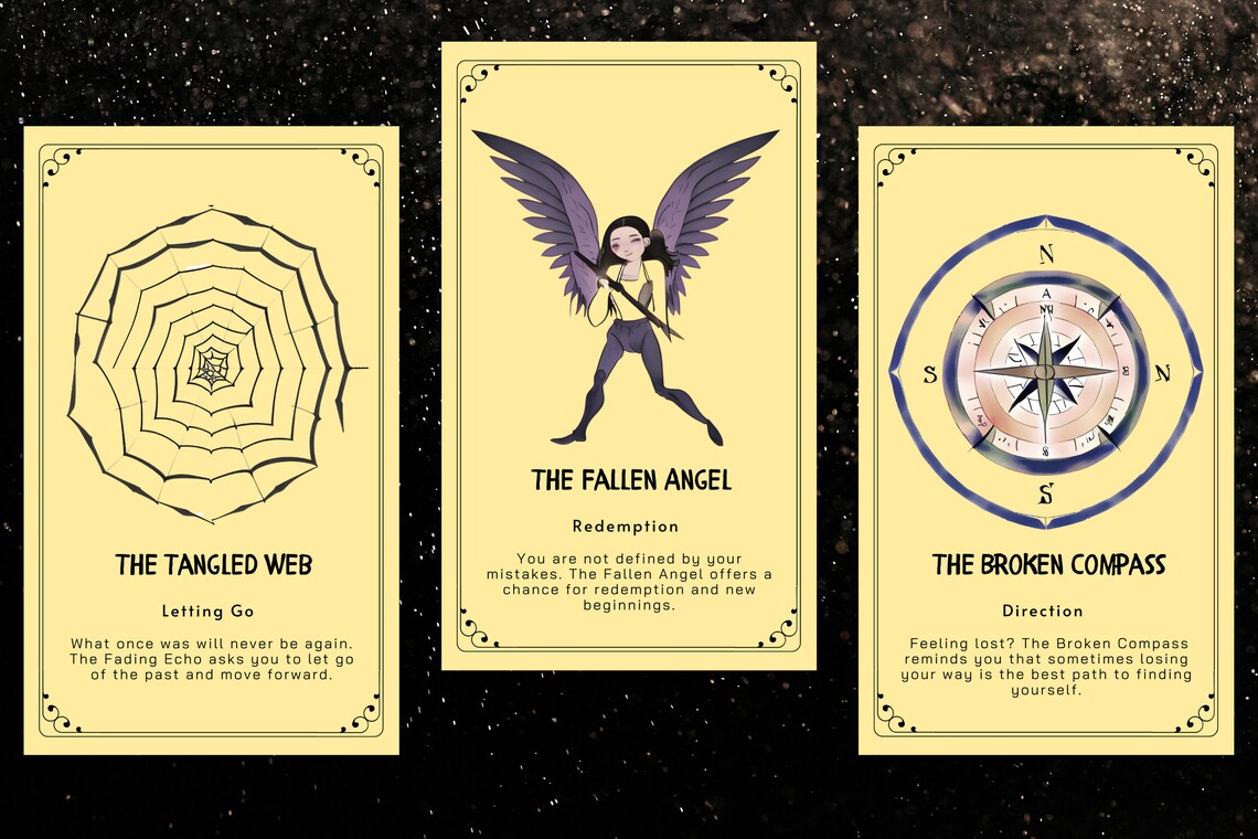 Transformation Oracle - The Tangled Web Letting Go, The Fallen Angel Redemption, The Broken Compass Direction