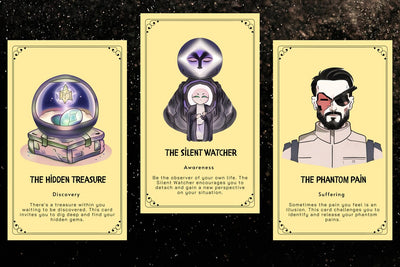 Shadow Self Cards - The Hidden Treasure Discovery, The Silent Watcher Awareness, The Phantom Pain Suffering