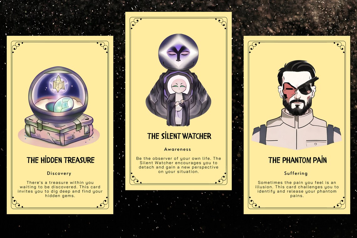 Shadow Self Cards - The Hidden Treasure Discovery, The Silent Watcher Awareness, The Phantom Pain Suffering