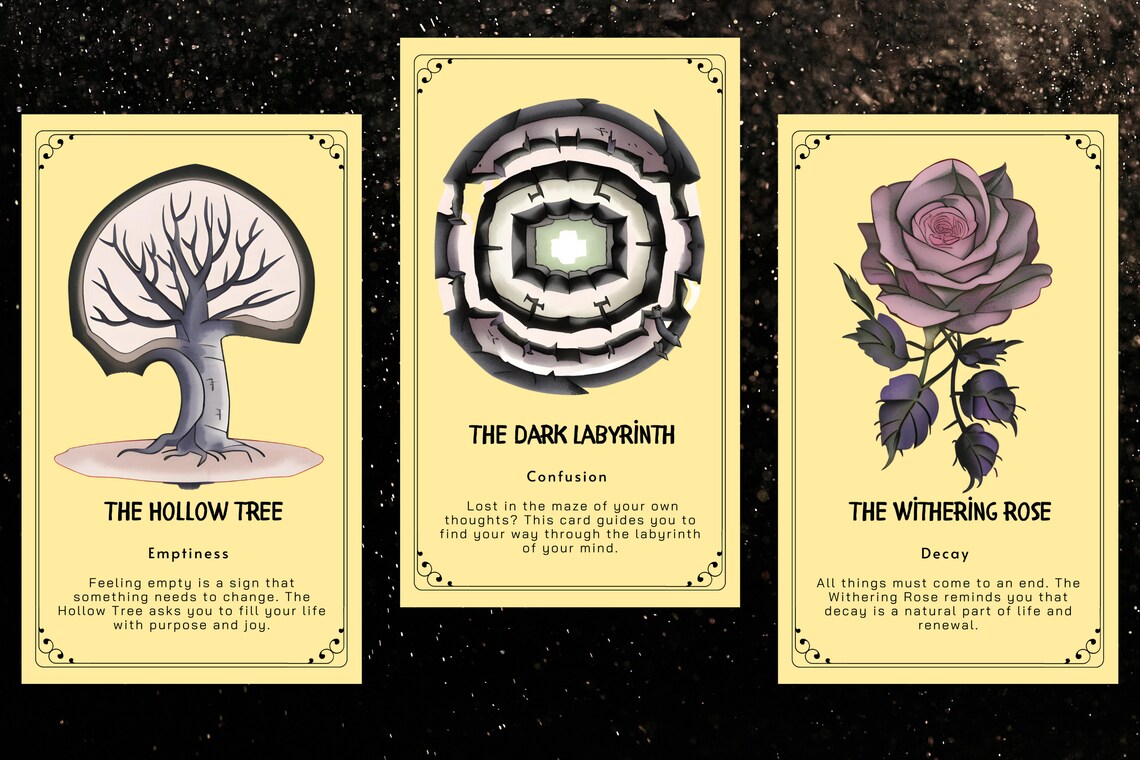 Inner Healing Oracle - The Hollow Tree Emptiness, The Dark Labyrinth Confusion, The Withering Rose Decay