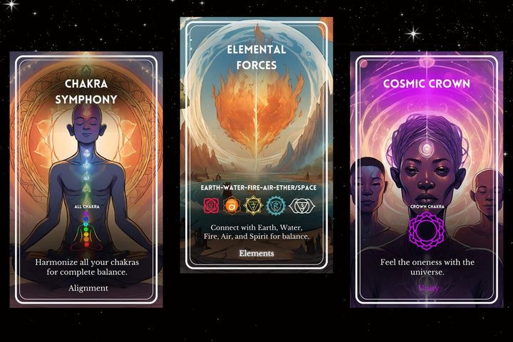 Chakra Oracle Cards - Chakra Symphony Alignment, Elemental Forces, Cosmic Crown Unity spiritual deck