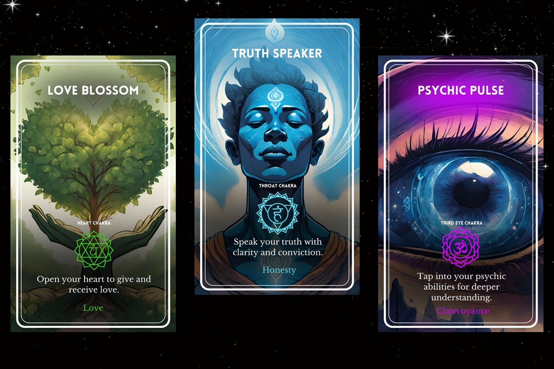 Spiritual Guidance Oracle - Love Blossom Heart Chakra, Truth Speaker Throat, Psychic Pulse Third Eye