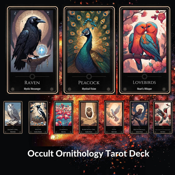 Mystic Wings Tarot - 22 Bird-Themed Major Arcana Cards | Avian Spirit Divination Deck