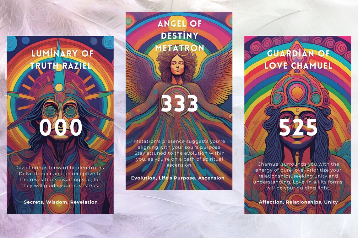 Celestial Oracle Deck - Luminary of Truth Raziel 000, Angel of Destiny Metatron 333, Guardian of Love Chamuel 525