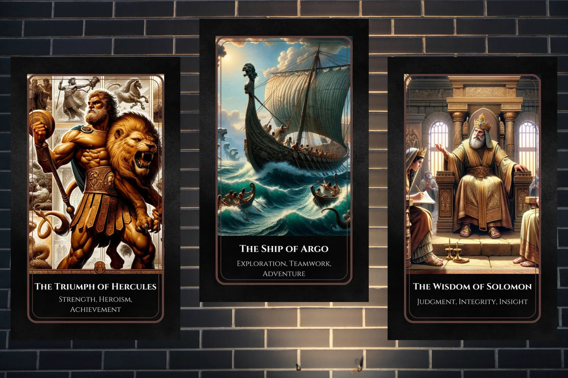 Olympus Oracle Cards - The Triumph of Hercules, Ship of Argo, Wisdom of Solomon Greek mythology divination