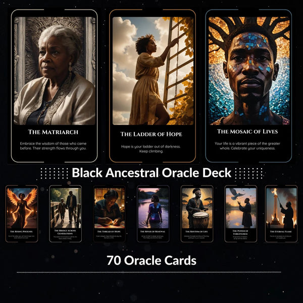 Roots of Resilience Oracle - 70 Black Heritage & Ancestral Wisdom Cards | African American Divination Deck