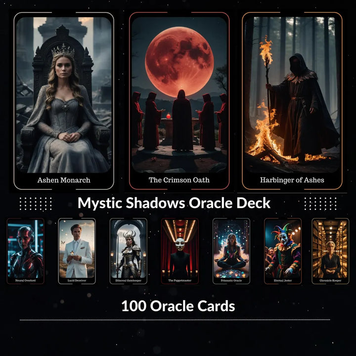 Mystic Shadows Oracle - Ashen Monarch, Crimson Oath, Harbinger of Ashes