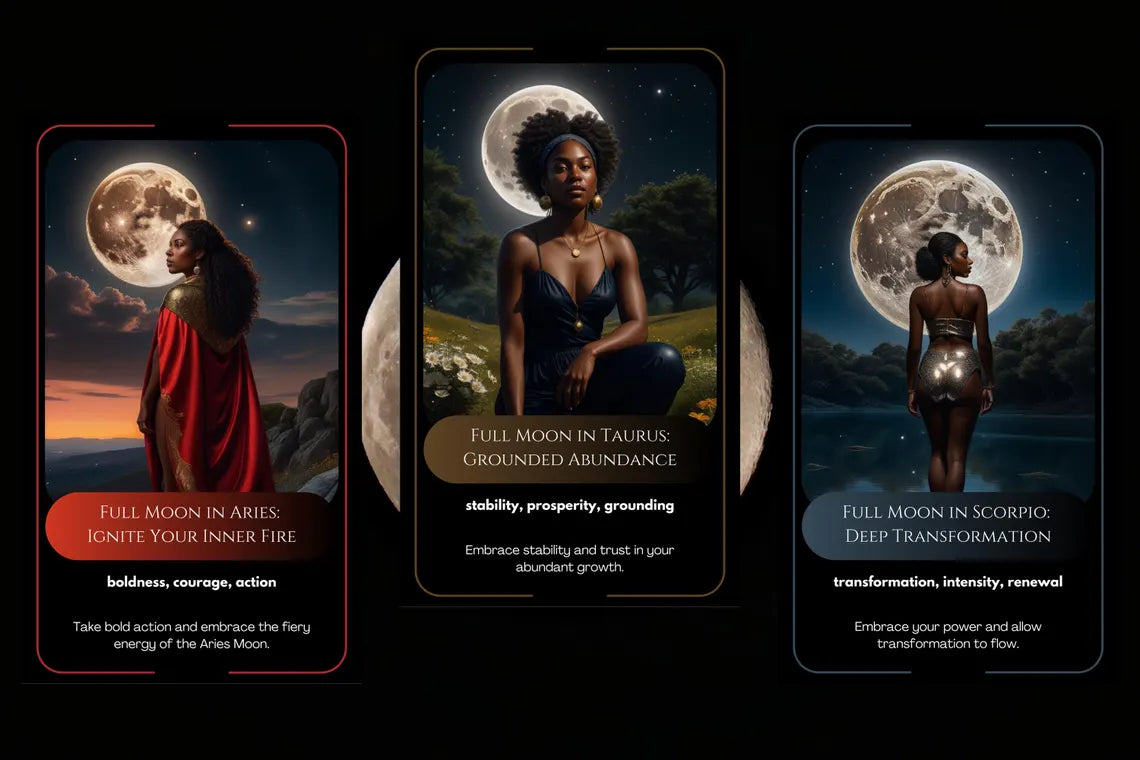 Moonlit Zodiac Oracle Cards - Lunar manifestation and ritual guidance deck