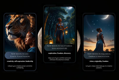 Zodiac Oracle Deck - Moon phases combined with astrological signs