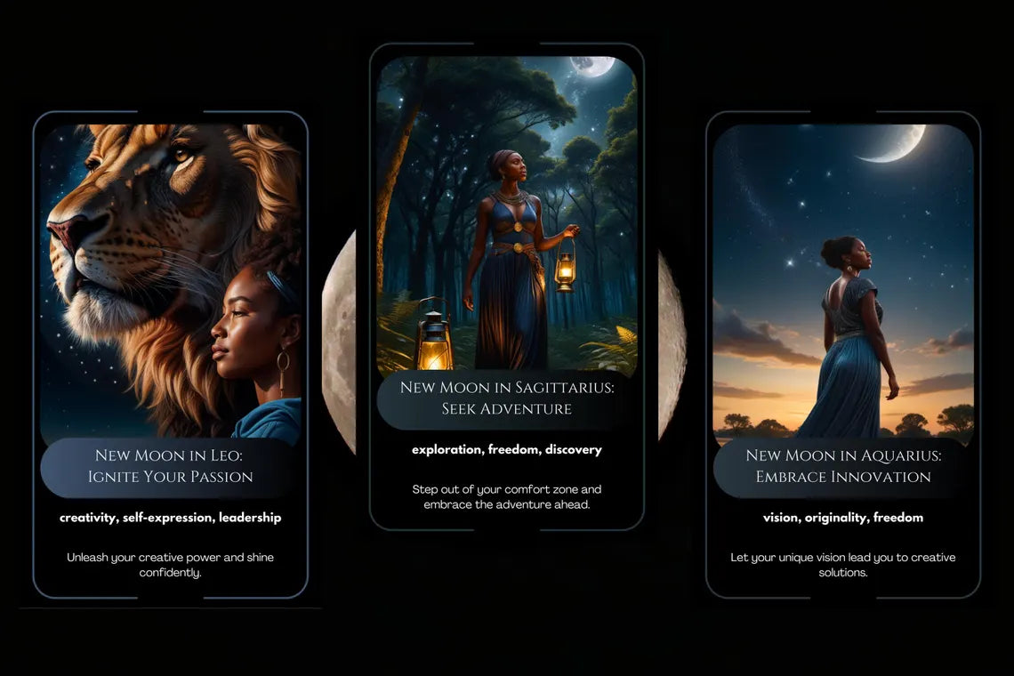 Zodiac Oracle Deck - Moon phases combined with astrological signs