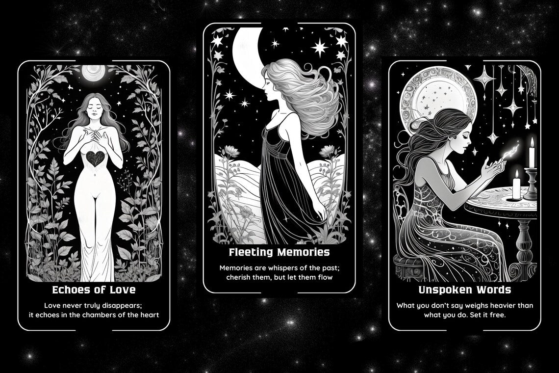 Feminine Oracle - Echoes of Love, Fleeting Memories, Unspoken Words spiritual cards