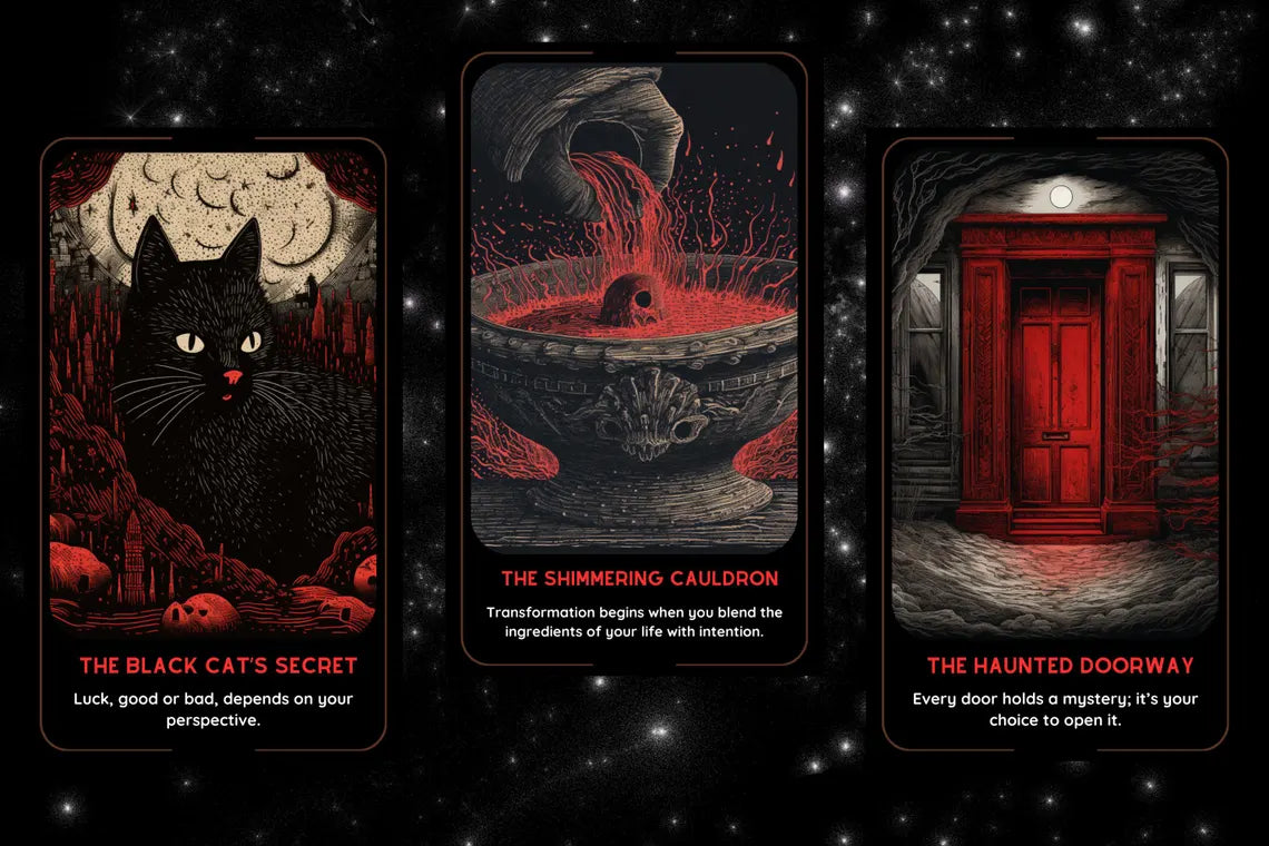 Samhain Oracle Cards - Dark gothic Halloween themed spiritual guidance deck