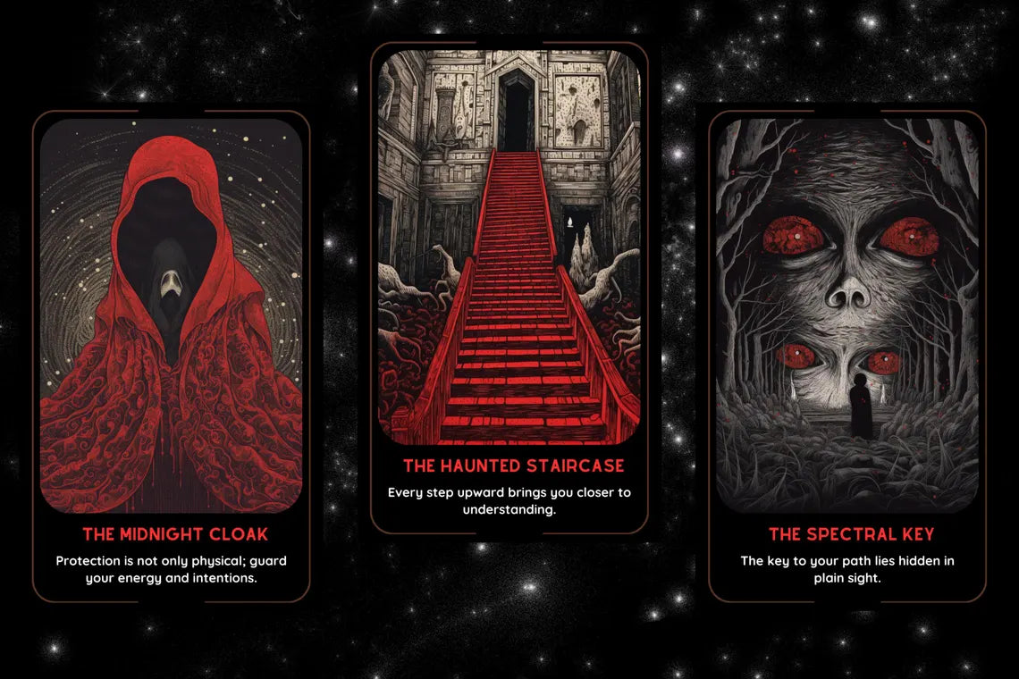 Haunted Oracle Deck - The Forgotten Candle, The Haunted Melody, The Portal's Whisper