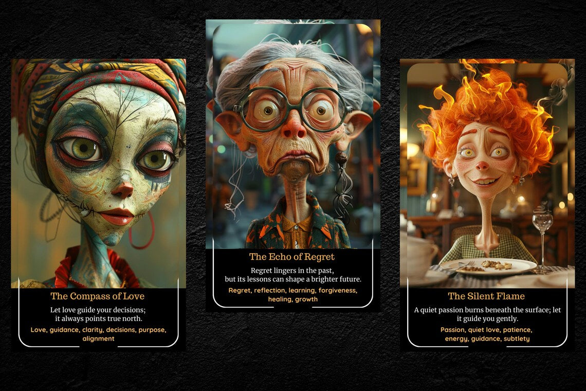 Relationship Oracle Deck - The Compass of Love, The Echo of Regret, The Silent Flame
