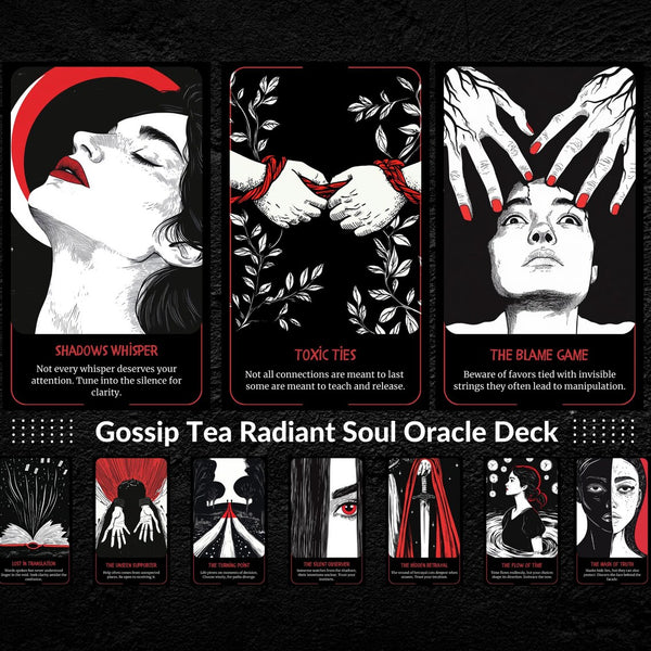 Crimson Soul Oracle - 78 Twin Flame & Karmic Cards | Feminine Energy Divination Deck