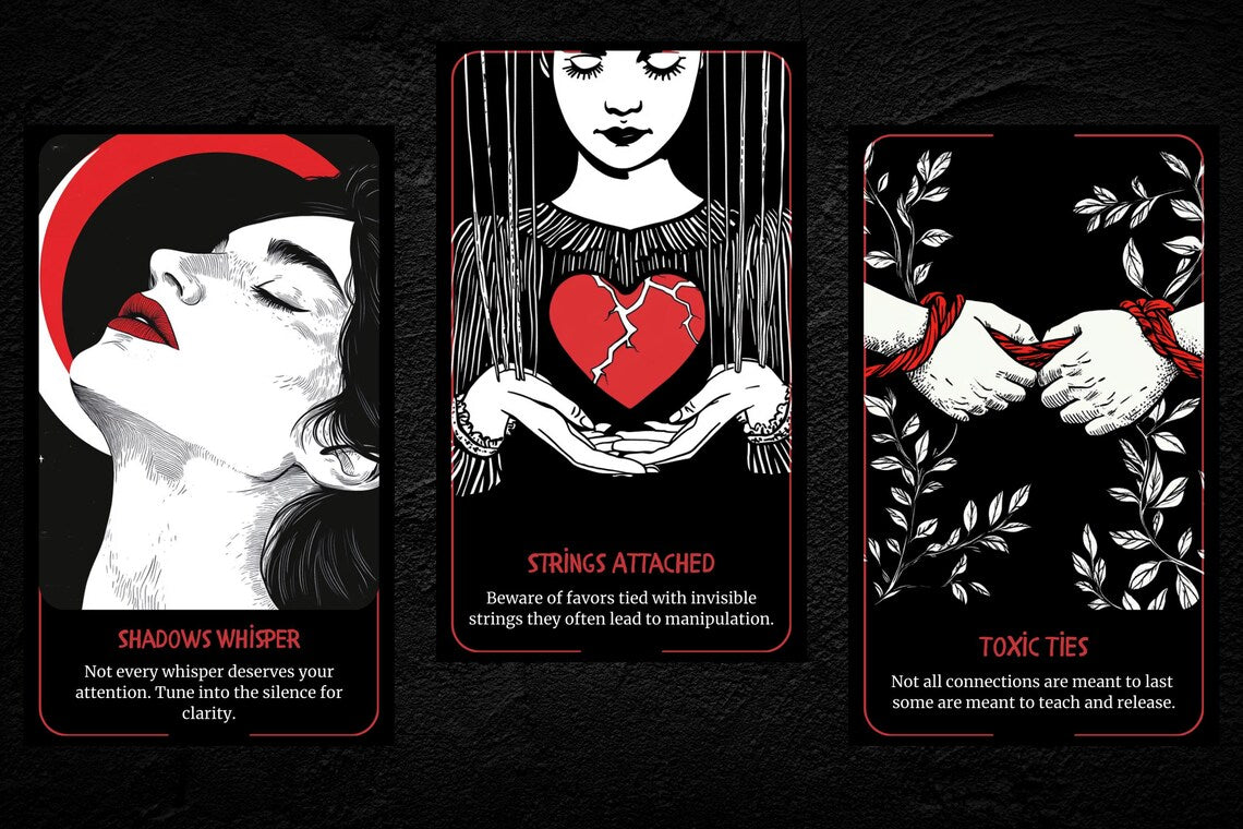 Shadow Work Oracle - Shadows Whisper, Strings Attached, Toxic Ties relationship cards