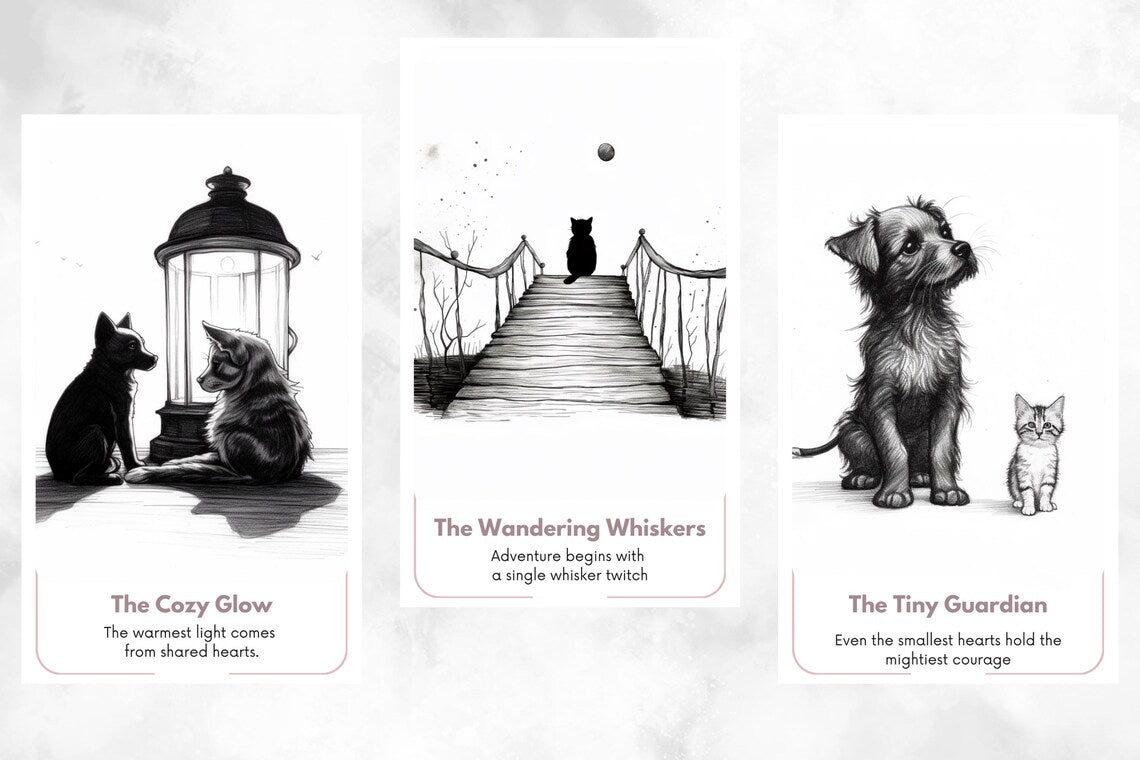 Cozy Oracle Deck - The Cozy Glow, The Wandering Whiskers, The Tiny Guardian