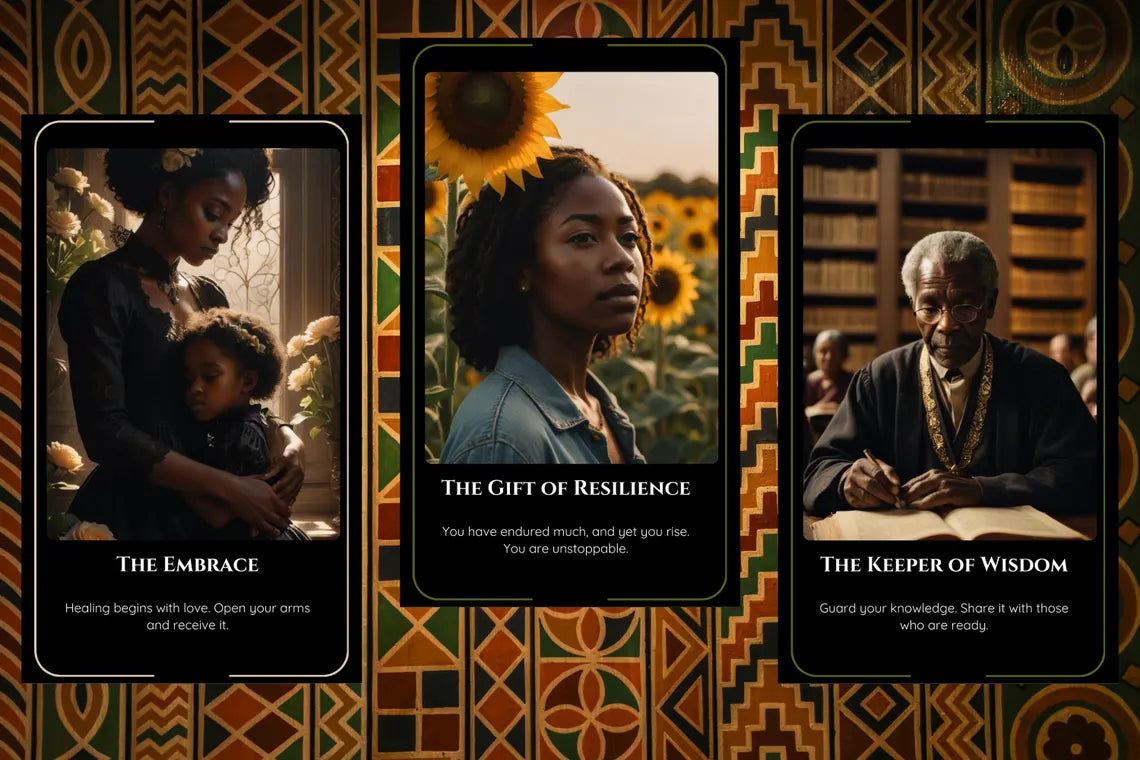 Ancestral Oracle Cards - The Embrace, Gift of Resilience, Keeper of Wisdom