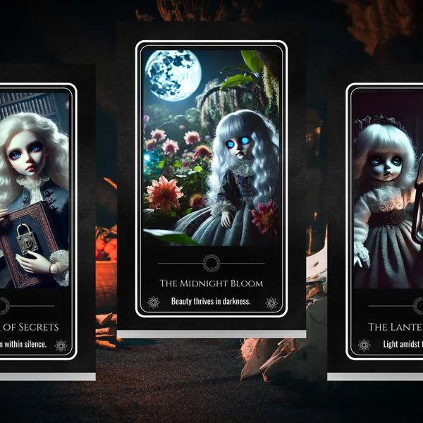 Porcelain Shadows Oracle - 54 Gothic Doll Cards | Dark Mystical Occult Divination Deck